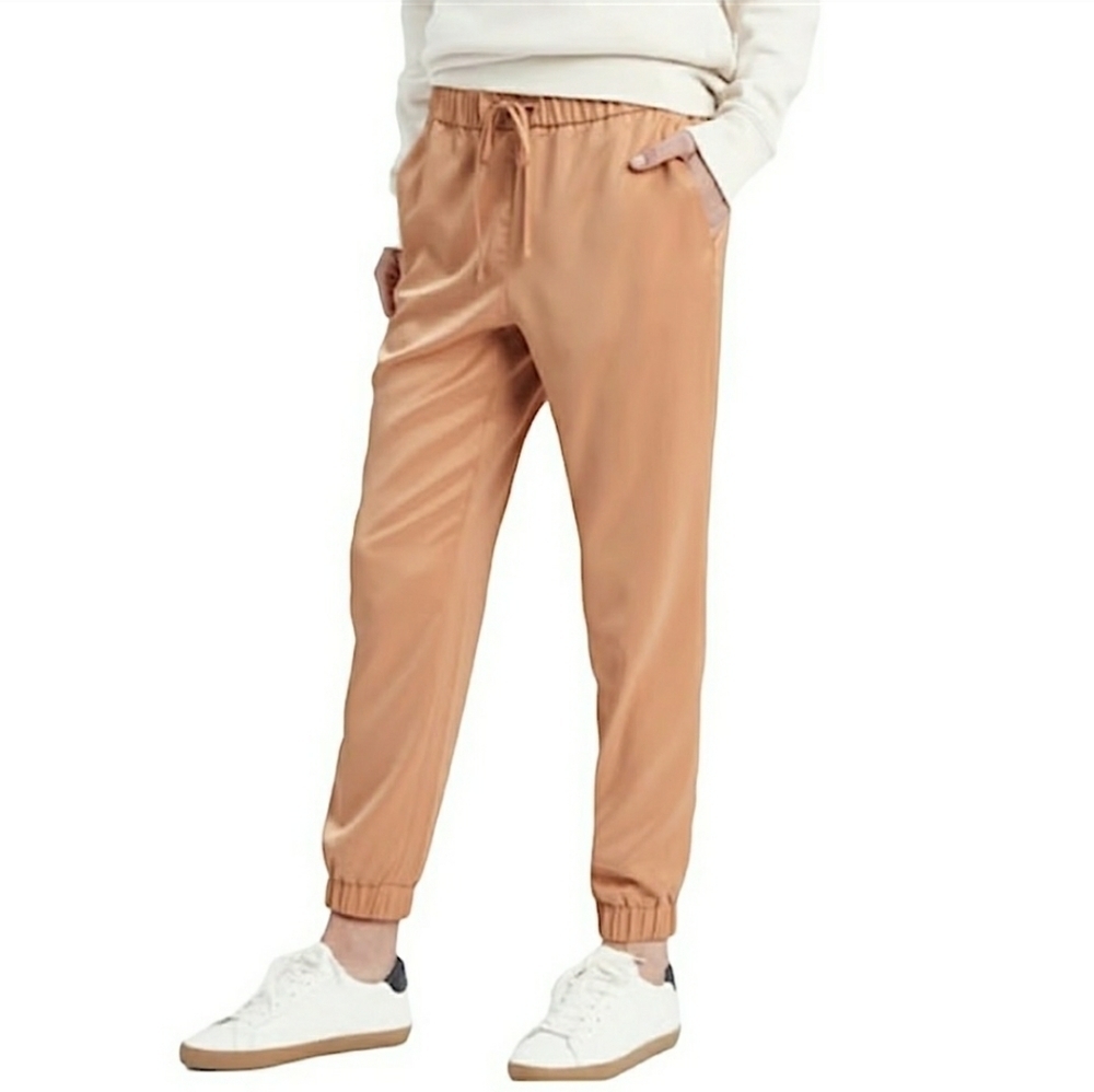Banana Republic peach satin jogger pants size XS
